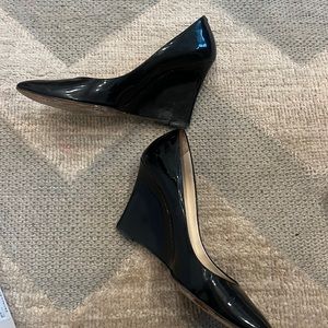 Black Jimmy choo London pattern leather wedges